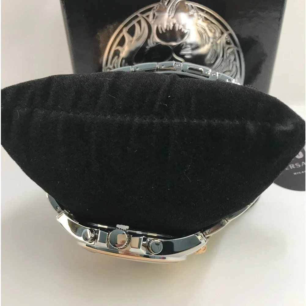 Ship same day- Authentic VERSUS Versace Men's Gray Dial Stainless Steel Bracelet
